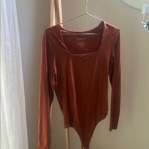 Everlane Women's Rust Long Sleeve Bodysuit